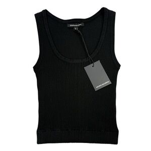 Kathryn McCarron Bardot Perfect Fit Ribbed Cotton/Cashmere Crop Top, NWT, S